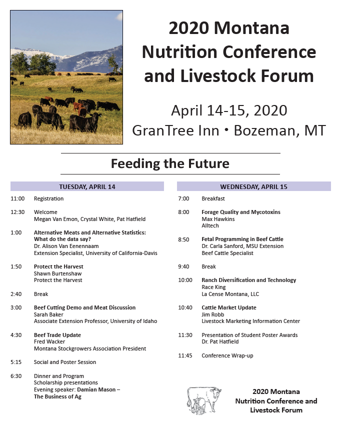 2020 Montana Nutrition conference and Livestock forum agenda