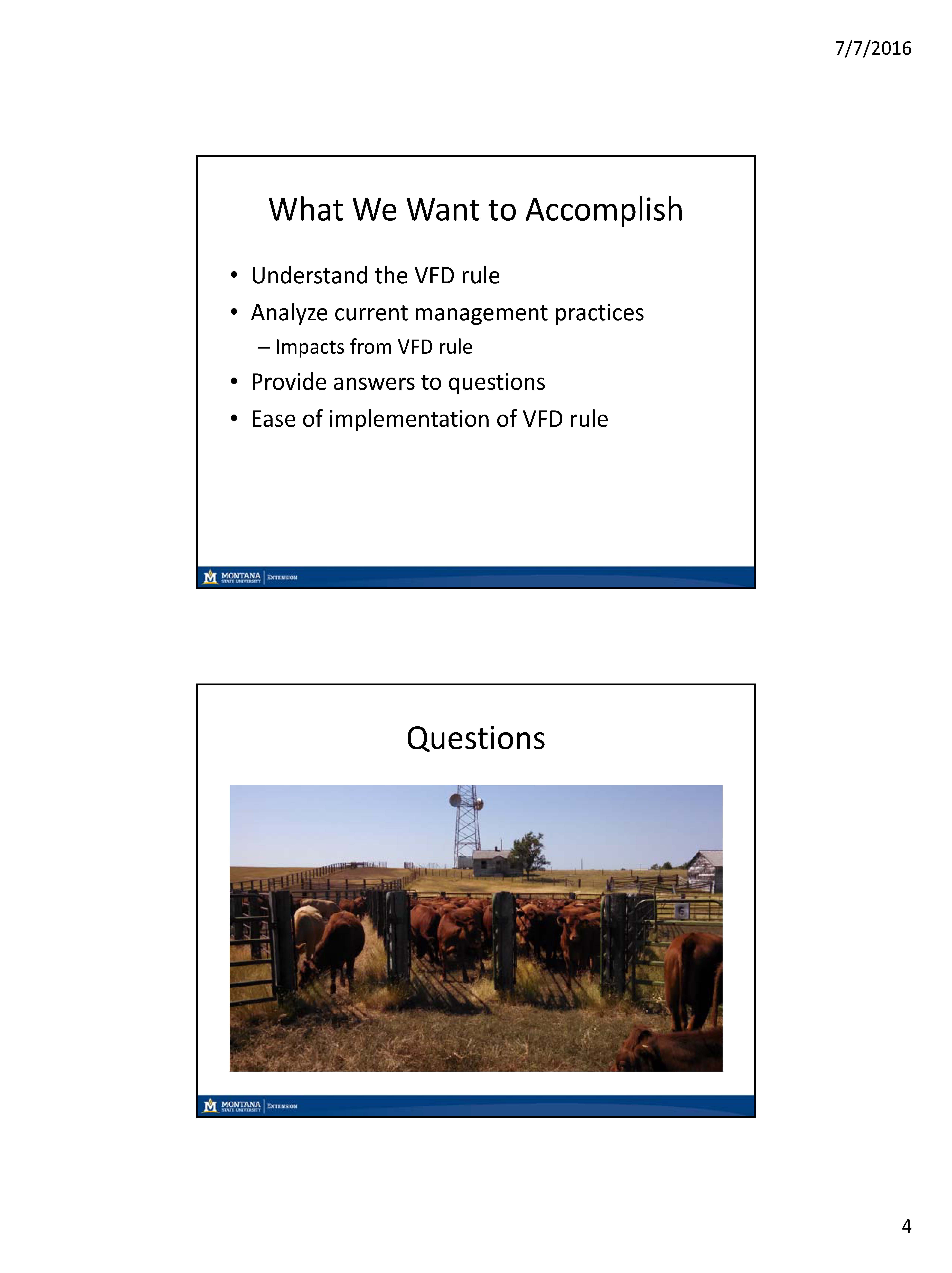 Introductory slides from a presentation about the Veterinary Feed Directive short course.