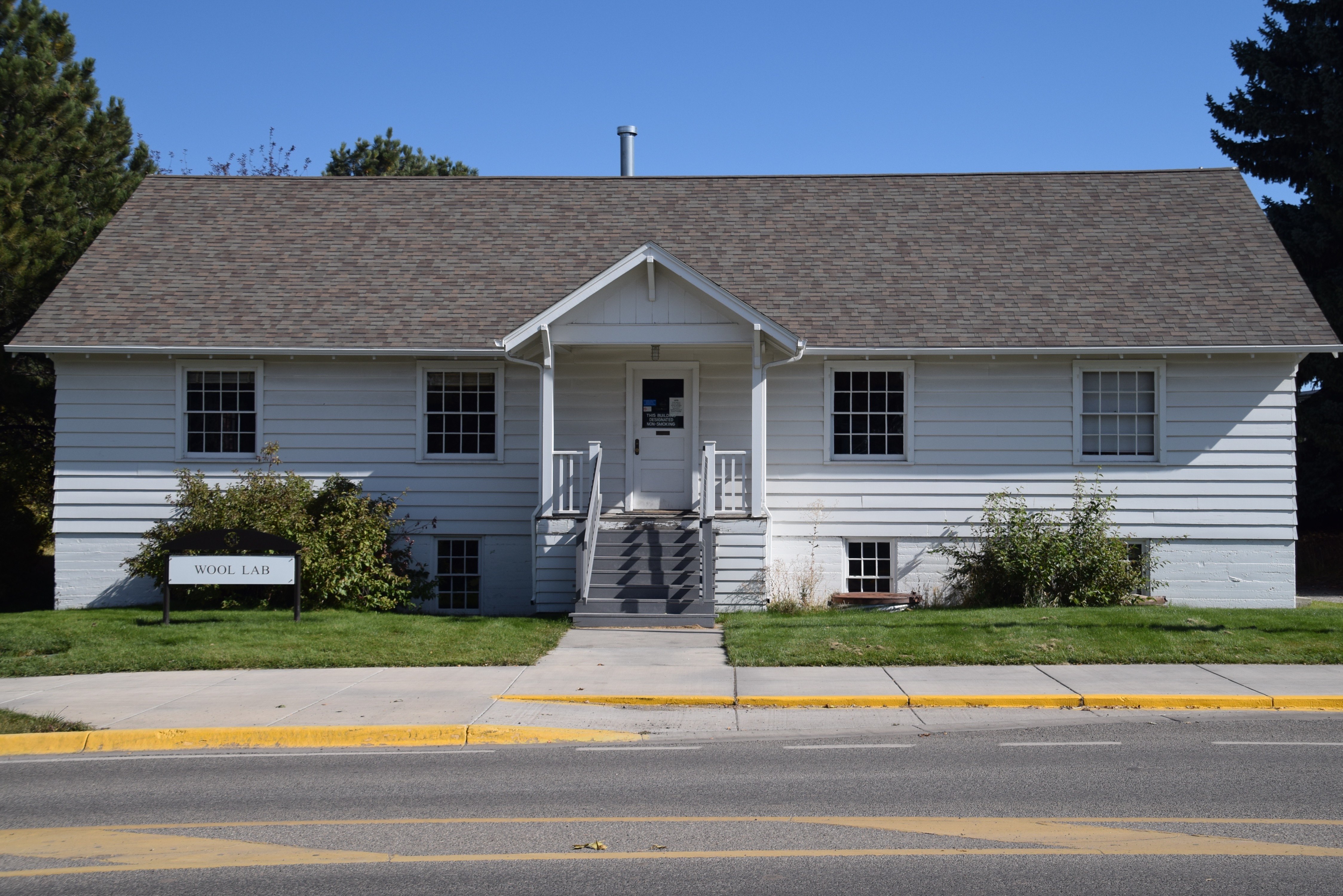 a white clapboard building